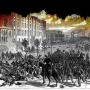Illustration of a white supremacist uprising in New Orleans