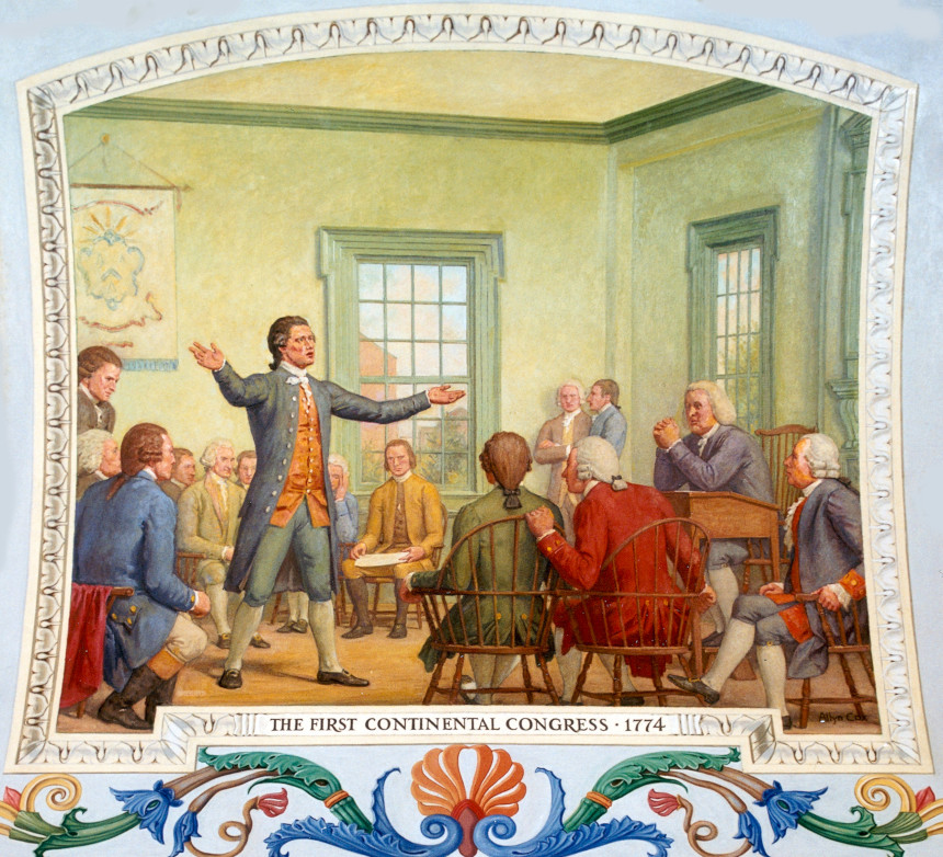 Mural depicting the First Continental Congress 