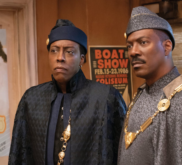 Arsenio Hall and Eddie Murphy in a scene from Coming to America 2