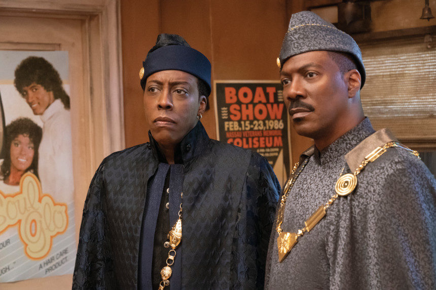 Arsenio Hall and Eddie Murphy in a scene from Coming to America 2