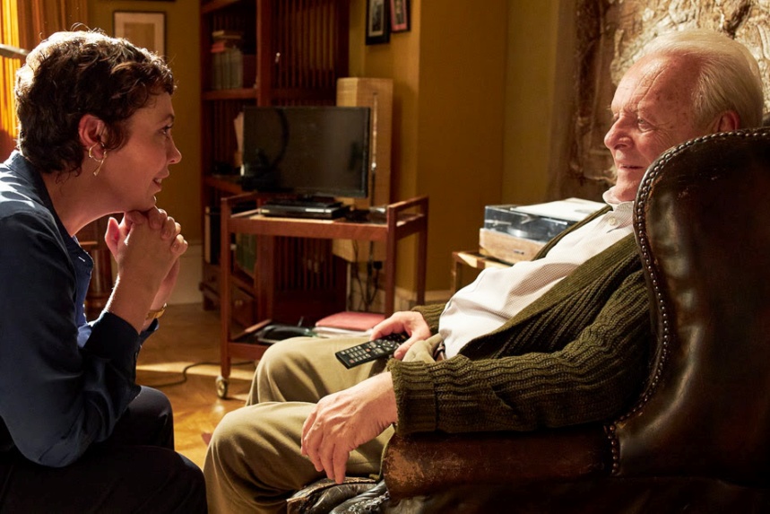 Anthony Hopkins and Olivia Colman in a scene from The Father
