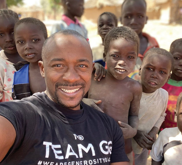 Rich Akwo and children in Cameroon.