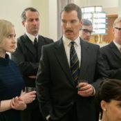 Rachel Brosnahan and Benedict Cumberbatch in a scene from The Courier