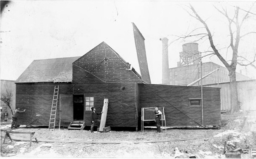 A photo of Thomas Edison's Black Maria building, considered the world's first film studio