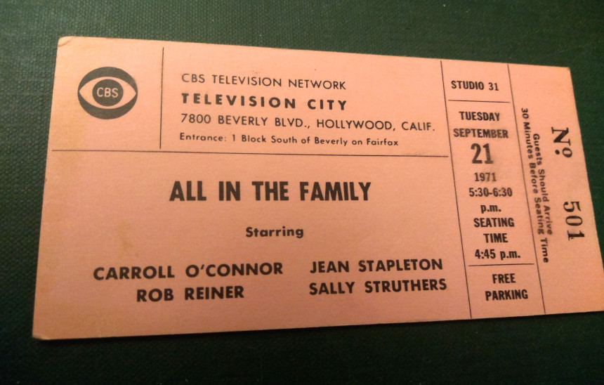 Show ticket for a taping of All in the Family