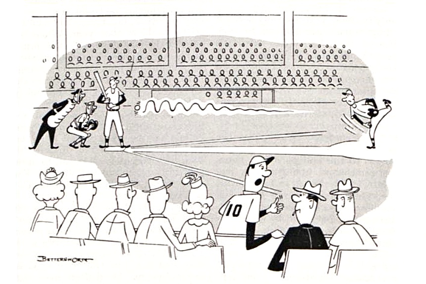 Baseball player speaks to fans during a baseball game.