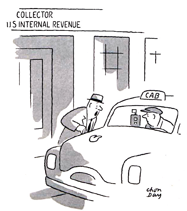 Taxpayer hails a taxi after meeting with an IRS agent.