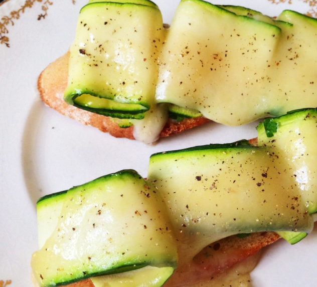 Plate of Zucchini and Grilled Cheese