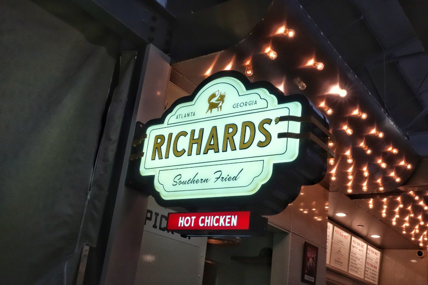 Sign outside Richard's Southern Fried Chicken Stand in Atlanta, Georgia