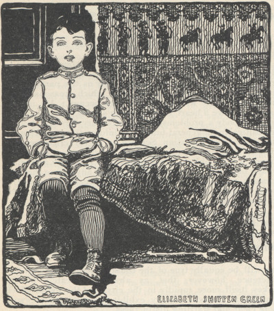 Illustration of a boy wearing a military uniform.