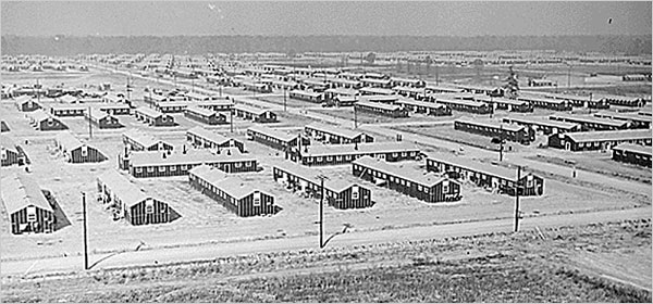 Aerial view of internment camp Jerome