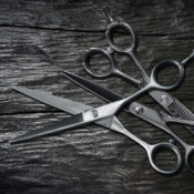 Hair salon scissors and combs