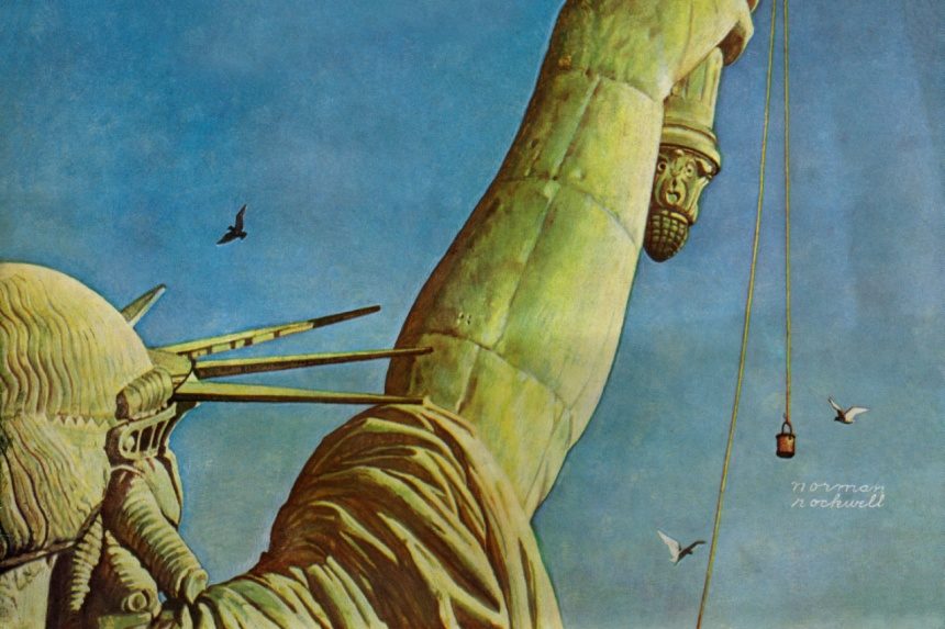 Part of Norman Rockwell's Statue of Liberty cover