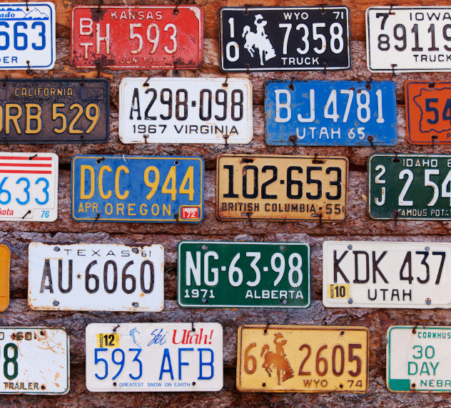 Vintage license plates