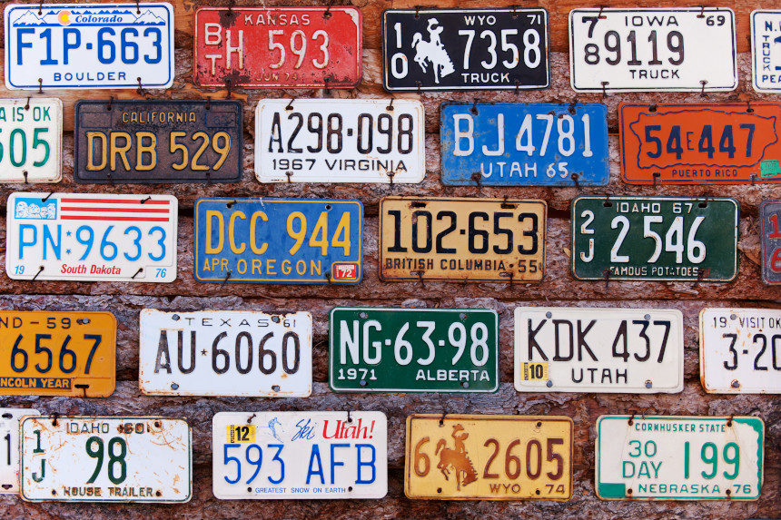 Vintage license plates