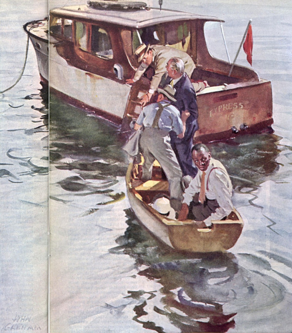 Men boarding a boat