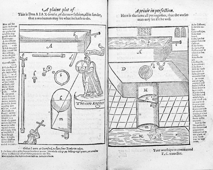Late medieval flushable toilet schematics