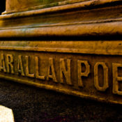 Edgar Allan Poe's gravestone at the Westminster Hall Burial Ground in Baltimore