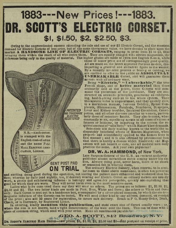 Advertisement Dr. Scott's Electric Corset