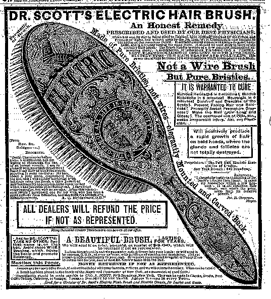 Dr. Scott Electric Hairbrush advertisement