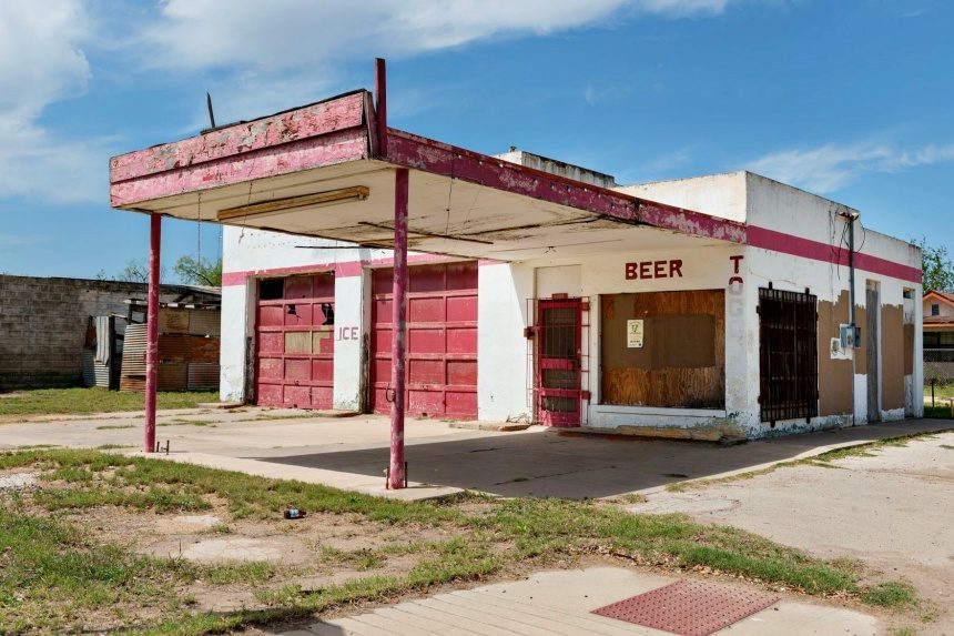 An abandoned gas station