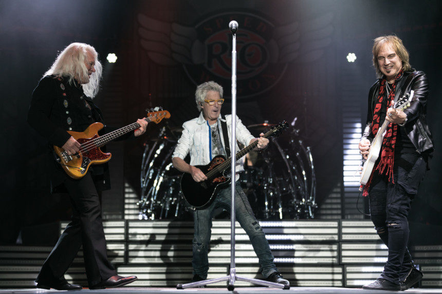REO Speedwagon members Bruce Hall, Kevin Cronin and Dave Amato perform in 2018.