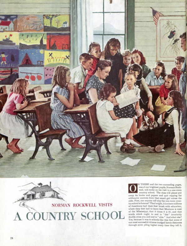 First page of the article "Norman Rockwell Visits a Country School"