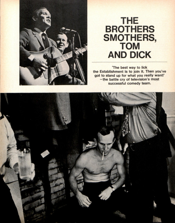 First page of the article, "The Brothers Smothers, Tom and Dick."
