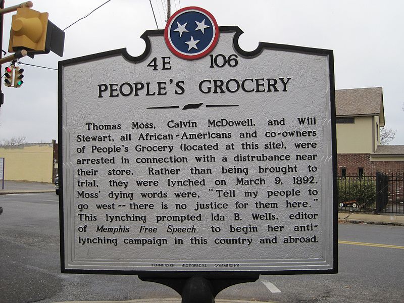 People's Grocery historical marker in Memphis