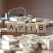 Blocks that spell out "afib."