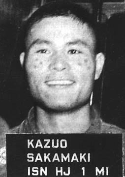 Booking photograph of the first prisoner of war following Pearl Harbor, Kazuo Sakamaki