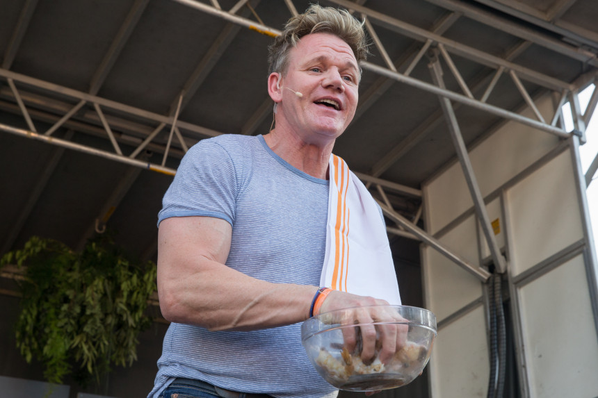 Gordon Ramsay giving a lecture.