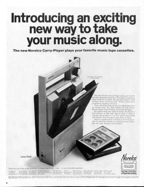 Norelco portable cassette player ad