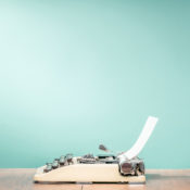 A typewriter on a table