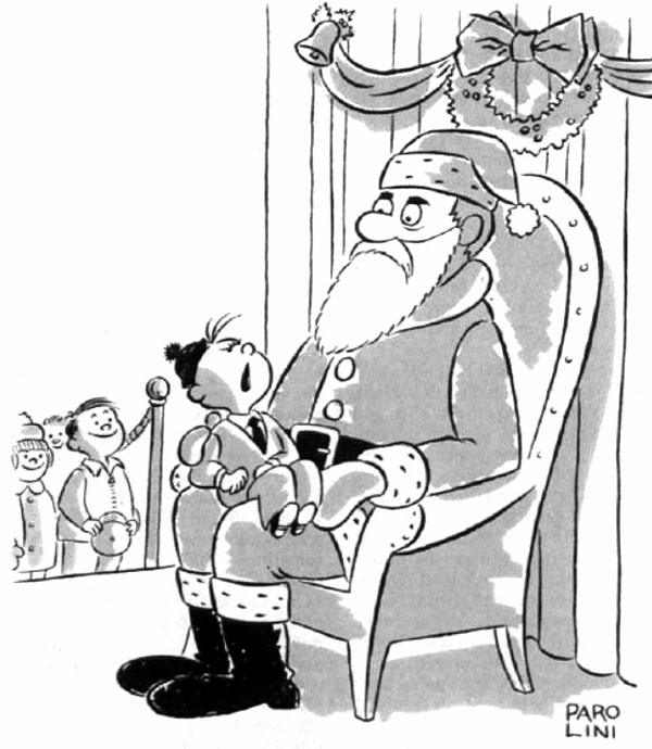 Child complains he can smell mothballs from the annoyed mall santa.