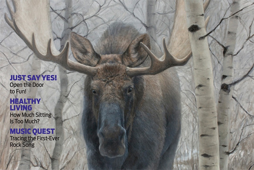 portion of the Saturday Evening Post January/February 2021 issue, featuring a moose.