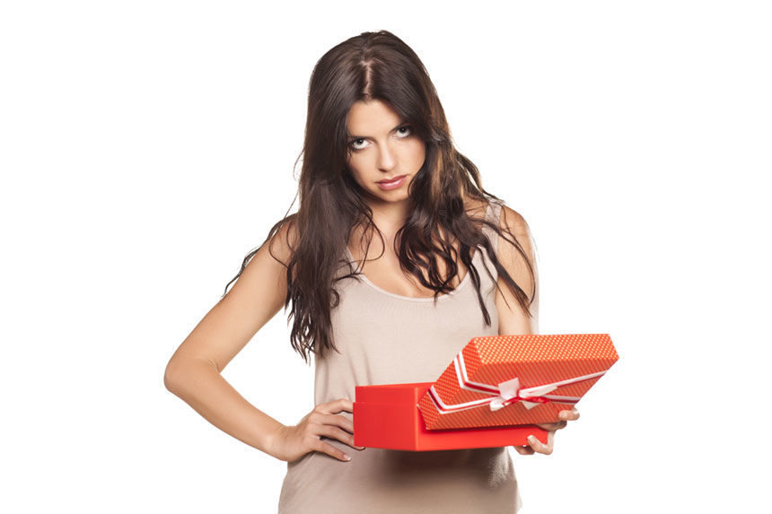 Woman is unhappy with her gift