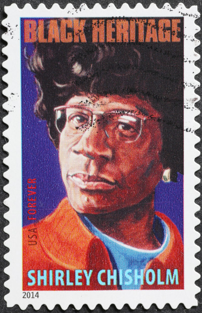 U.S. Postage stamp featuring Shirley Chisholm