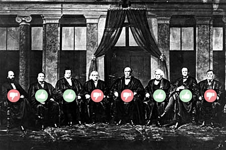 The first photo of the U.S. Supreme Court justices, taken by Matthew Brady in 1869