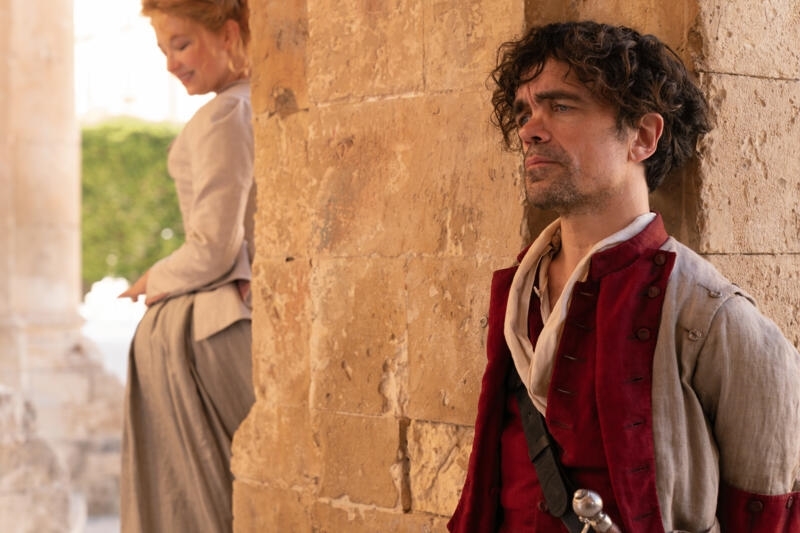 Haley Bennett and Peter Dinklage in Cyrano (Peter Mountain © 2021 Metro-Goldwyn-Mayer Pictures Inc. All Rights Reserved.)