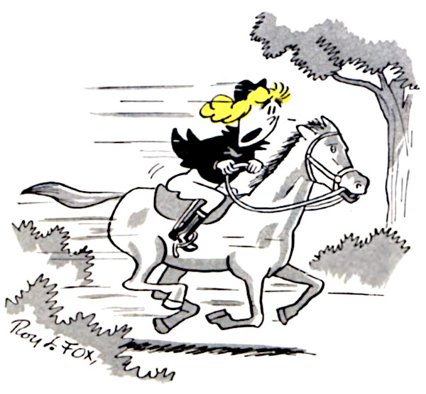 Horseback riding cartoon