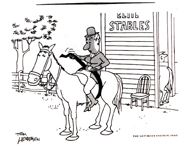 Horseback riding cartoon