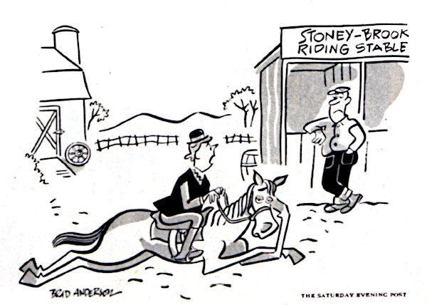 Horseback riding cartoon