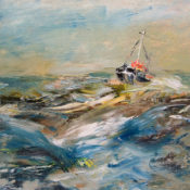 Ship in rough waters