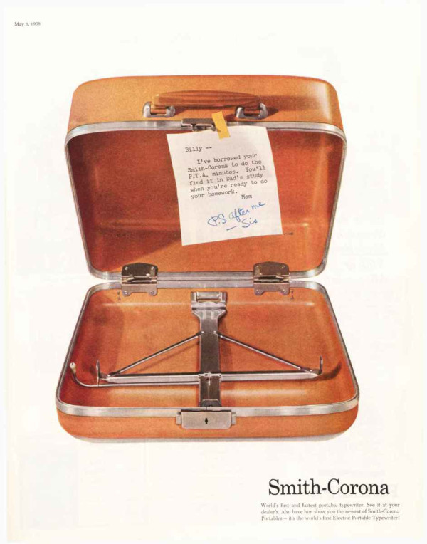 A Smith-Corona typewriter ad