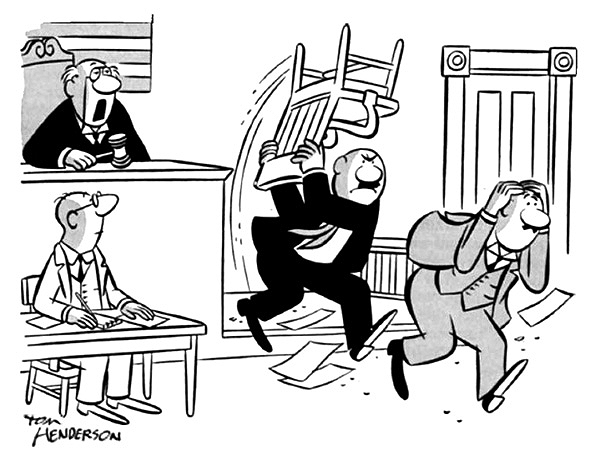 courtroom cartoon