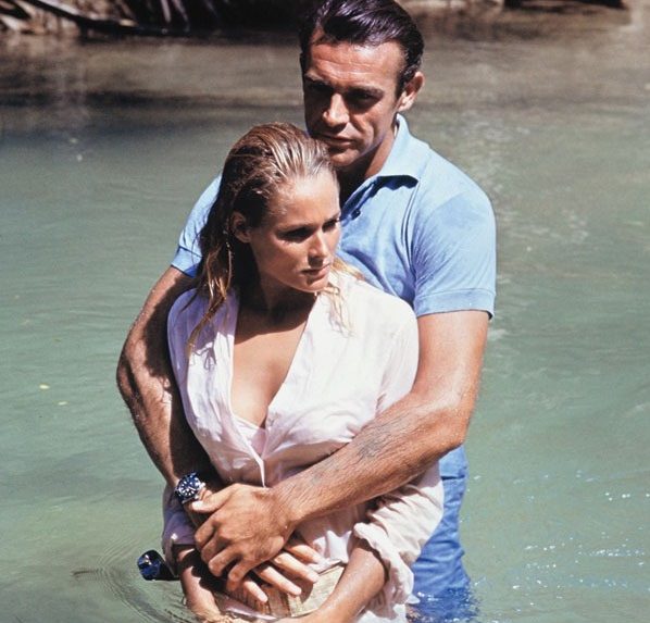 Ursula Andress and Sean Connery in Dr. No.