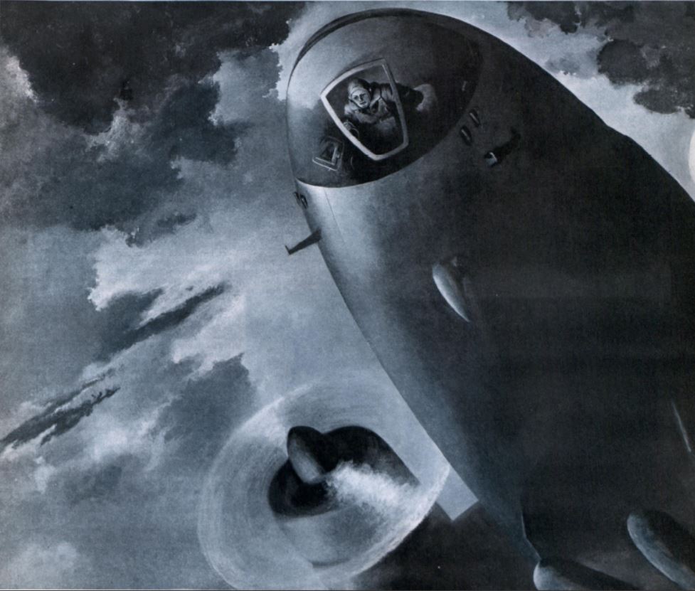 U.S. bomber in flight