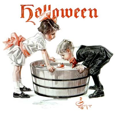 Bobbing for Apples by J.C. Leyendecker November 1, 1913