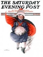 Girl running in the snow.